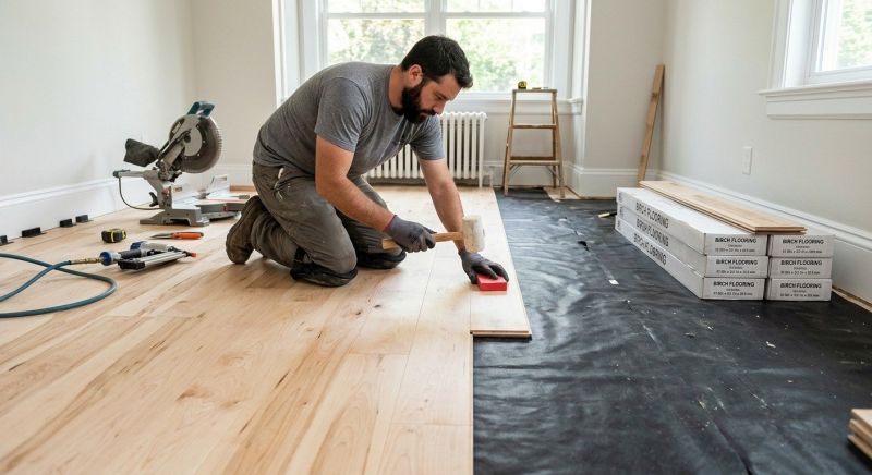 Birch Floor Installation in Fredericksburg, VA