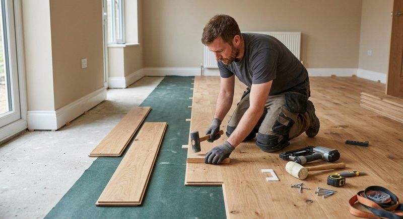 Dark Wood Floor Installation in Fredericksburg, VA