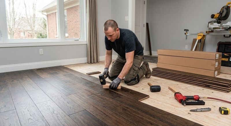 Dark Wood Floor Installation in Fredericksburg, VA