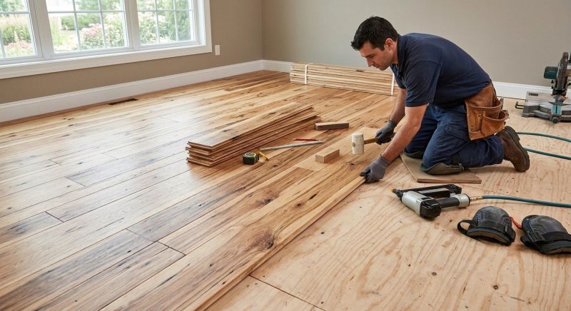 Hickory Floor Installation in Fredericksburg, VA
